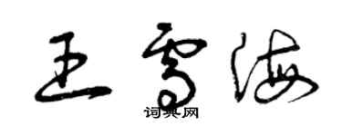 曾慶福王雪海草書個性簽名怎么寫