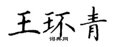 丁謙王環青楷書個性簽名怎么寫