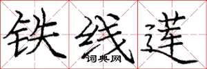 龐中華鐵線蓮楷書怎么寫