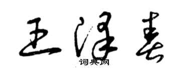 曾慶福王澤春草書個性簽名怎么寫