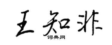王正良王知非行書個性簽名怎么寫