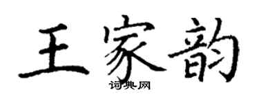 丁謙王家韻楷書個性簽名怎么寫