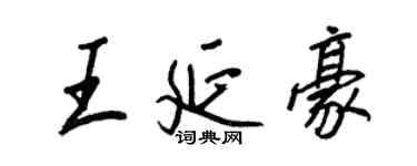 王正良王延豪行書個性簽名怎么寫