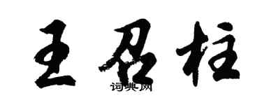 胡問遂王召柱行書個性簽名怎么寫