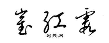 梁錦英崔紅霞草書個性簽名怎么寫