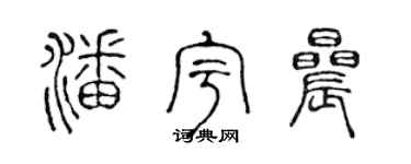 陳聲遠潘宇晨篆書個性簽名怎么寫