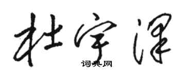 駱恆光杜宇澤草書個性簽名怎么寫