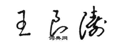 駱恆光王良濤草書個性簽名怎么寫