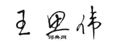 駱恆光王思偉草書個性簽名怎么寫