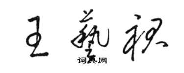 駱恆光王藝裙草書個性簽名怎么寫