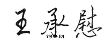 駱恆光王承慰行書個性簽名怎么寫
