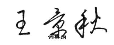 駱恆光王景秋草書個性簽名怎么寫