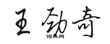 駱恆光王勁奇行書個性簽名怎么寫