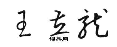 駱恆光王立龍草書個性簽名怎么寫