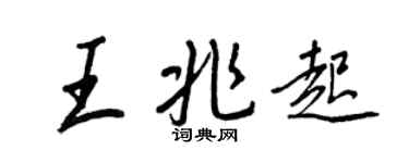 王正良王兆起行書個性簽名怎么寫