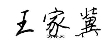 王正良王家冀行書個性簽名怎么寫