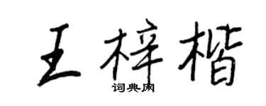 王正良王梓楷行書個性簽名怎么寫
