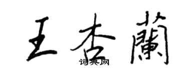 王正良王杏蘭行書個性簽名怎么寫