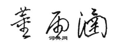 駱恆光董雨涵草書個性簽名怎么寫