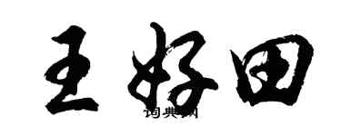 胡問遂王好田行書個性簽名怎么寫