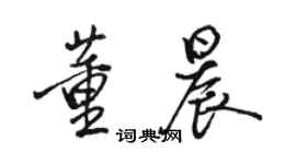 駱恆光董晨行書個性簽名怎么寫