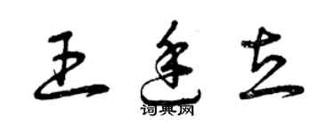 曾慶福王廷立草書個性簽名怎么寫