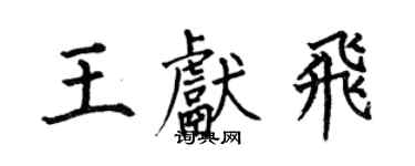 何伯昌王獻飛楷書個性簽名怎么寫