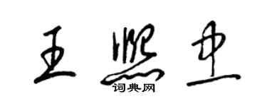 梁錦英王熙忠草書個性簽名怎么寫