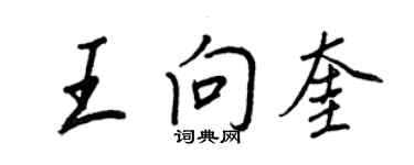 王正良王向奎行書個性簽名怎么寫