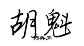 王正良胡魁行書個性簽名怎么寫