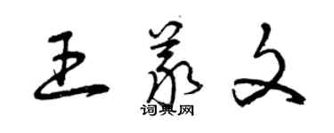 曾慶福王義文草書個性簽名怎么寫