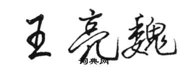 駱恆光王亮魏行書個性簽名怎么寫