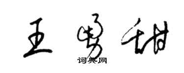 梁錦英王勇甜草書個性簽名怎么寫