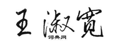 駱恆光王淑寬行書個性簽名怎么寫