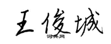 王正良王俊城行書個性簽名怎么寫