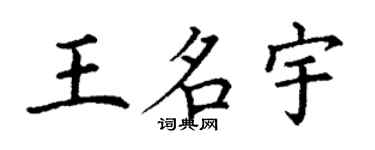 丁謙王名宇楷書個性簽名怎么寫