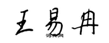 王正良王易冉行書個性簽名怎么寫