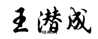 胡問遂王潛成行書個性簽名怎么寫