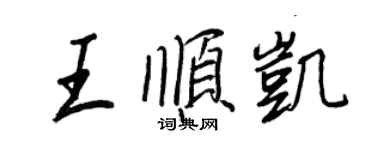 王正良王順凱行書個性簽名怎么寫