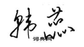 駱恆光韓蕊草書個性簽名怎么寫