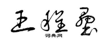 曾慶福王程壘草書個性簽名怎么寫