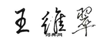 駱恆光王維翠行書個性簽名怎么寫