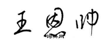 梁錦英王恩帥草書個性簽名怎么寫
