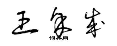 曾慶福王余成草書個性簽名怎么寫