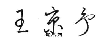 駱恆光王京予草書個性簽名怎么寫