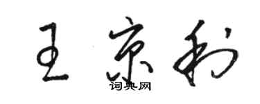 駱恆光王京利草書個性簽名怎么寫