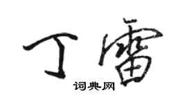 駱恆光丁雷行書個性簽名怎么寫