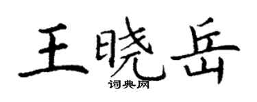丁謙王曉岳楷書個性簽名怎么寫