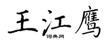 丁謙王江鷹楷書個性簽名怎么寫