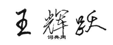 駱恆光王輝躍行書個性簽名怎么寫